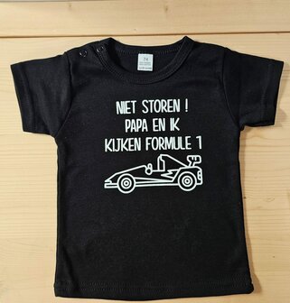 Baby Zwart T-Shirt Formule 1 Maat 74