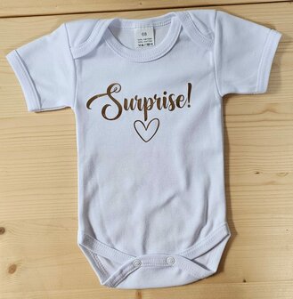 Baby Romper Wit Korte Mouwen Surprise Maat 68