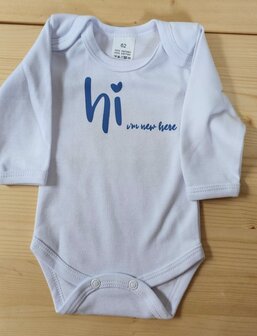 Baby Romper Wit Lange Mouwen I&#039; am New here Maat 62