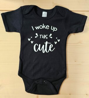 Baby Romper Zwart Korte Mouwen Cute Maat 74