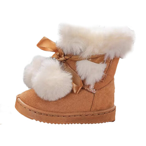 Kinderlaarzen Snowboots Pompon Camel