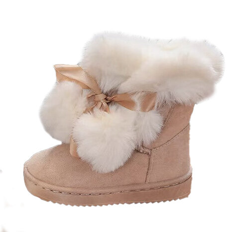 Kinderlaarzen Snowboots Pompon Beige 