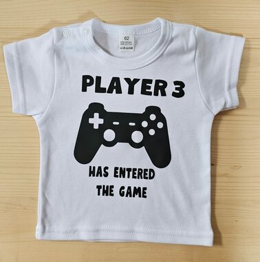 Baby Wit T-Shirt Player 3 Maat 62