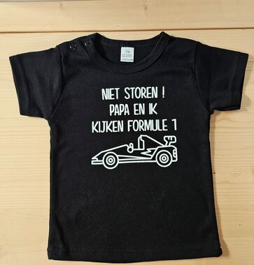 Baby Zwart T-Shirt Formule 1 Maat 74