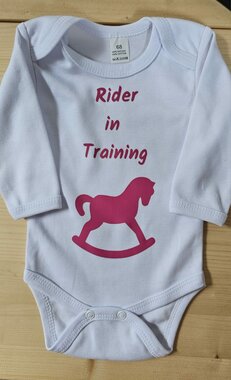 Baby Romper Wit Lange Mouwen Rider in Training Maat 68